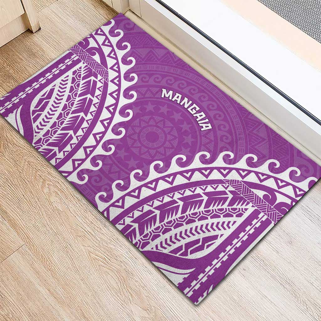 Custom Cook Islands Mangaia Rubber Doormat Polynesian Tribal Tattoo