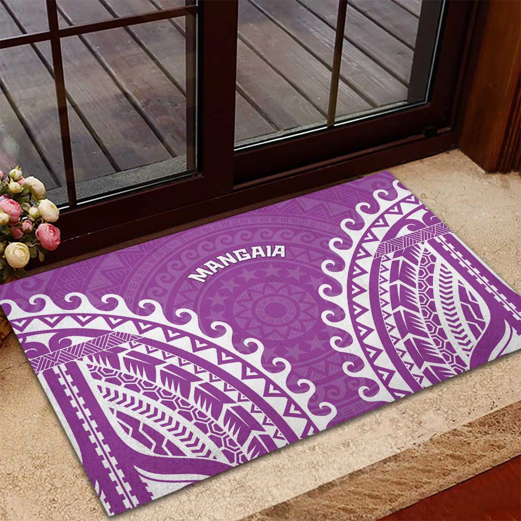 Custom Cook Islands Mangaia Rubber Doormat Polynesian Tribal Tattoo