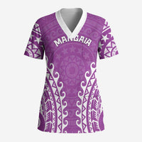 Custom Cook Islands Mangaia Scrub Top Polynesian Tribal Tattoo - Polynesian Pride