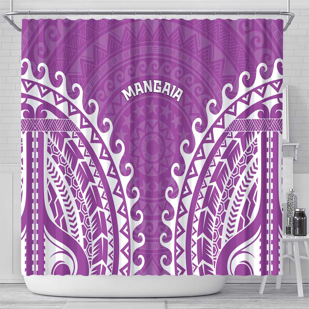 Custom Cook Islands Mangaia Shower Curtain Polynesian Tribal Tattoo
