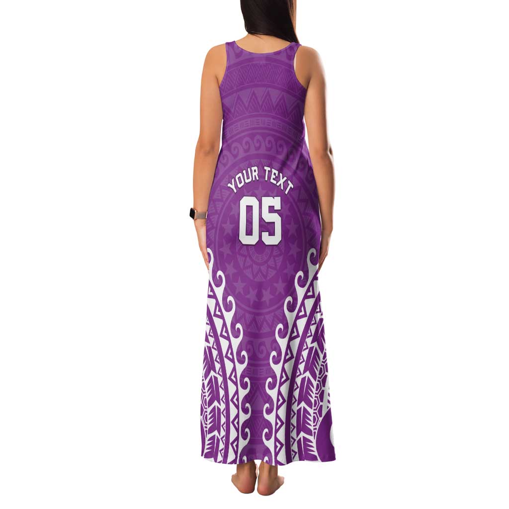 Custom Cook Islands Mangaia Tank Maxi Dress Polynesian Tribal Tattoo