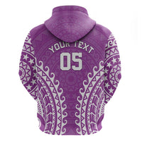 Custom Cook Islands Mangaia Zip Hoodie Polynesian Tribal Tattoo