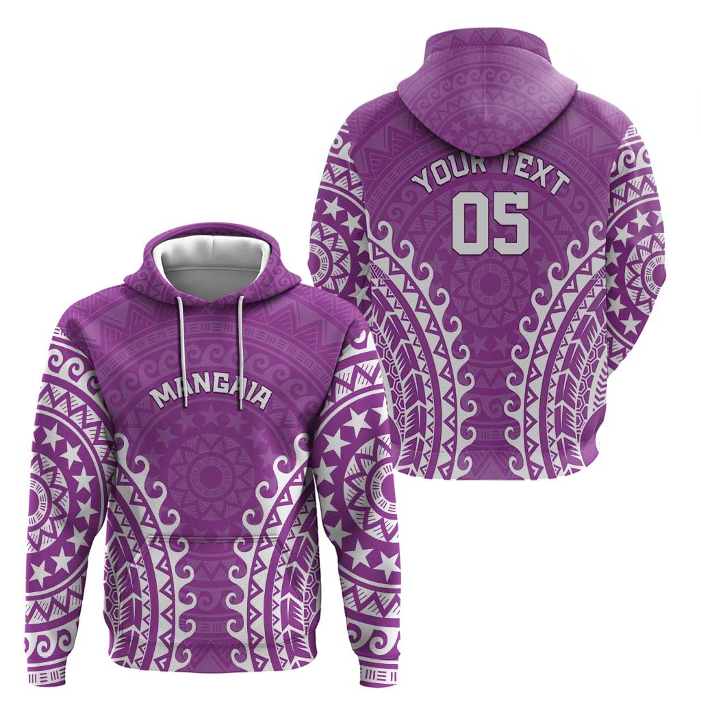 Custom Cook Islands Mangaia Zip Hoodie Polynesian Tribal Tattoo