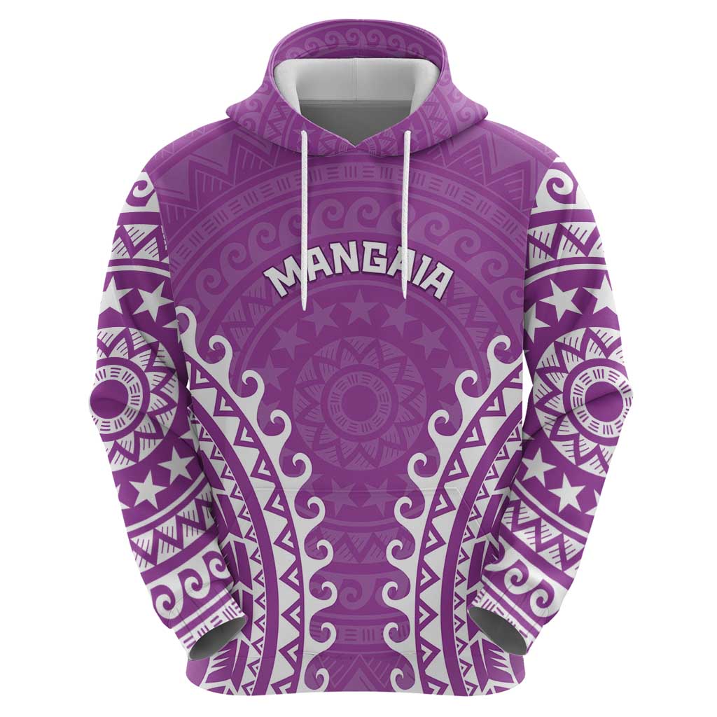 Custom Cook Islands Mangaia Zip Hoodie Polynesian Tribal Tattoo
