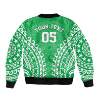 Custom Cook Islands Mitiaro Bomber Jacket Polynesian Tribal Tattoo