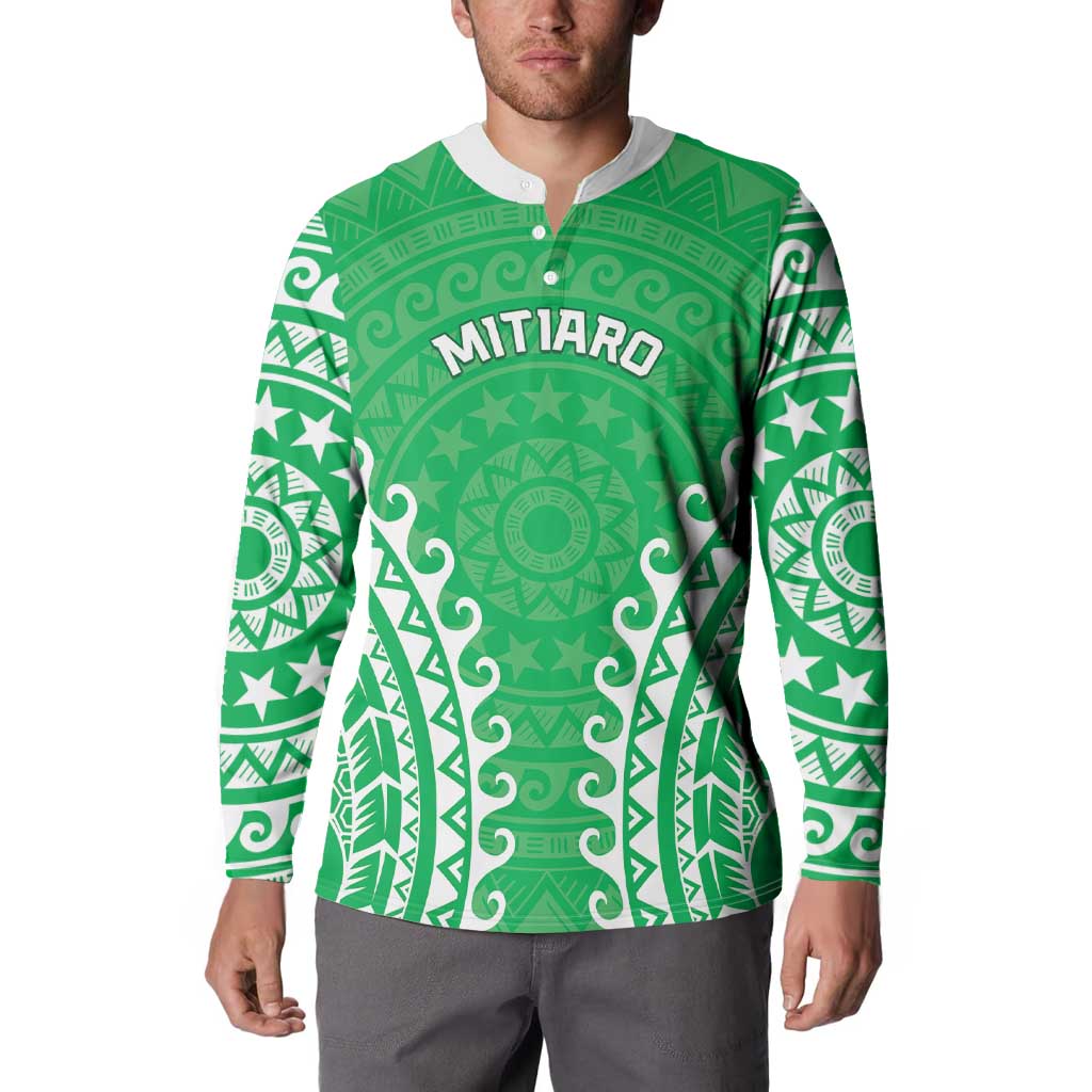 Custom Cook Islands Mitiaro Button Sweatshirt Polynesian Tribal Tattoo