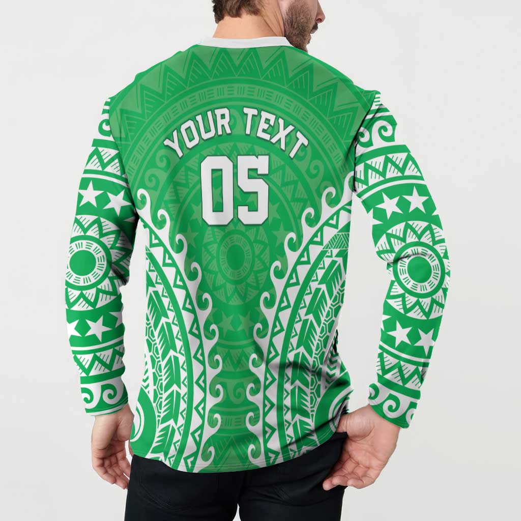 Custom Cook Islands Mitiaro Button Sweatshirt Polynesian Tribal Tattoo