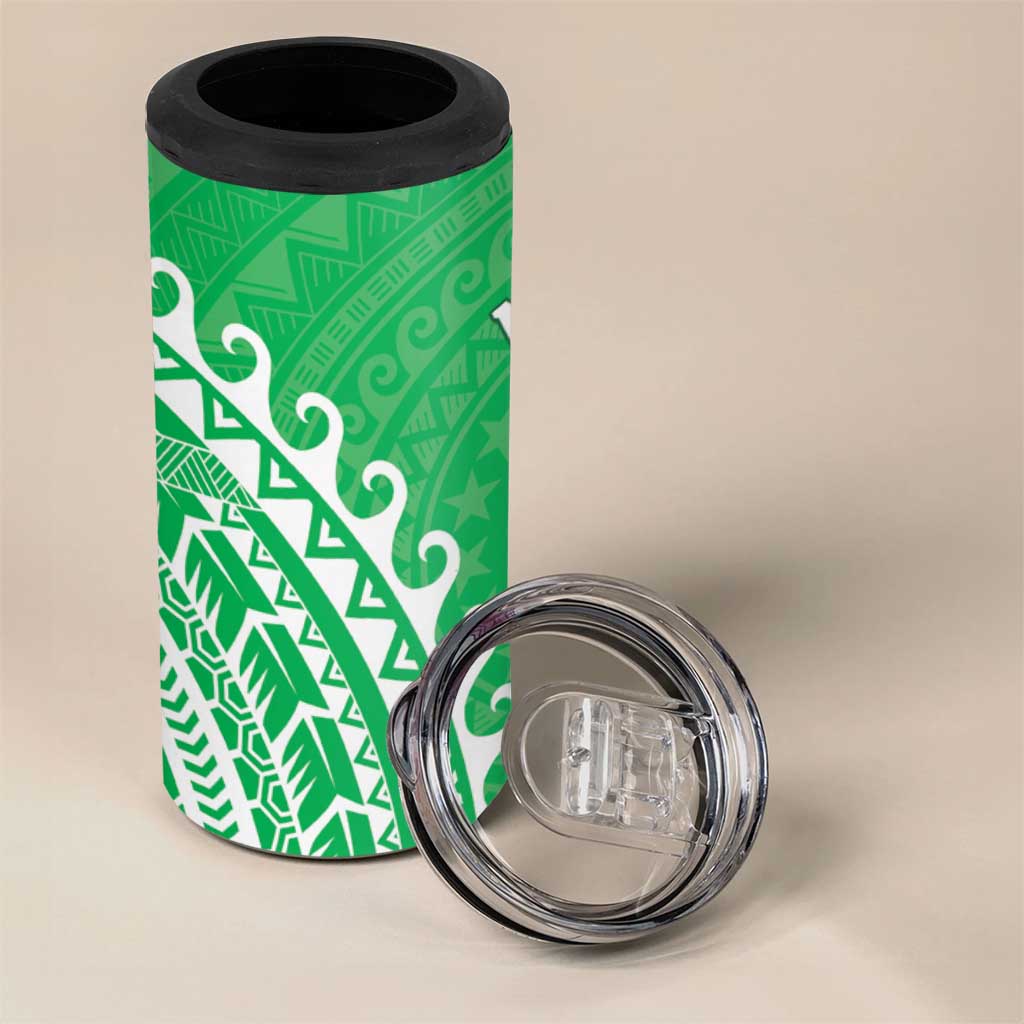 Cook Islands Mitiaro 4 in 1 Can Cooler Tumbler Polynesian Tribal Tattoo
