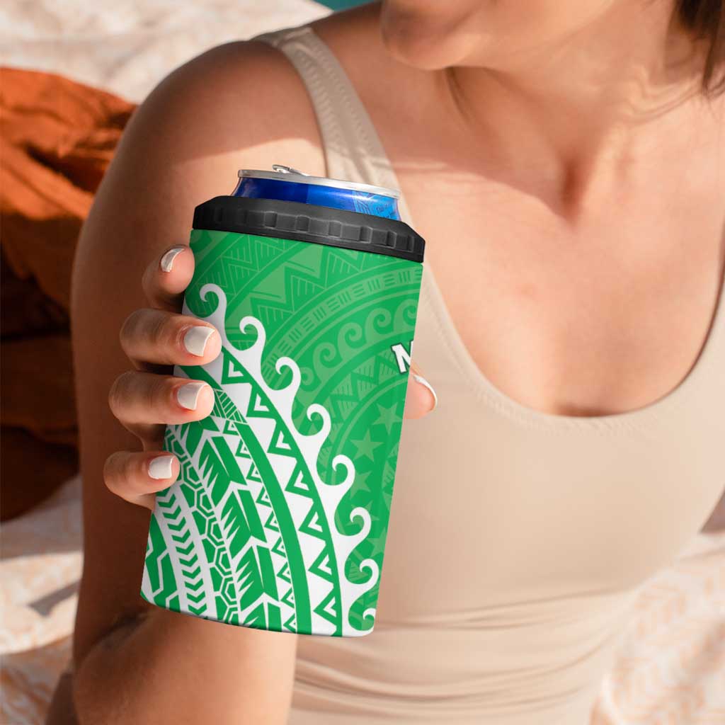 Cook Islands Mitiaro 4 in 1 Can Cooler Tumbler Polynesian Tribal Tattoo