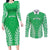 Custom Cook Islands Mitiaro Couples Matching Long Sleeve Bodycon Dress and Long Sleeve Button Shirt Polynesian Tribal Tattoo