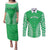 Custom Cook Islands Mitiaro Couples Matching Puletasi and Long Sleeve Button Shirt Polynesian Tribal Tattoo