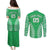 Custom Cook Islands Mitiaro Couples Matching Puletasi and Long Sleeve Button Shirt Polynesian Tribal Tattoo