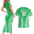 Custom Cook Islands Mitiaro Couples Matching Short Sleeve Bodycon Dress and Hawaiian Shirt Polynesian Tribal Tattoo