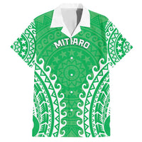 Custom Cook Islands Mitiaro Family Matching Long Sleeve Bodycon Dress and Hawaiian Shirt Polynesian Tribal Tattoo LT05 Dad's Shirt - Short Sleeve Green - Polynesian Pride