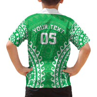 Custom Cook Islands Mitiaro Family Matching Off The Shoulder Long Sleeve Dress and Hawaiian Shirt Polynesian Tribal Tattoo LT05 - Polynesian Pride
