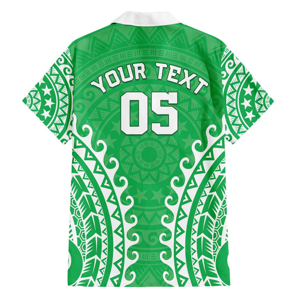 Custom Cook Islands Mitiaro Family Matching Off Shoulder Short Dress and Hawaiian Shirt Polynesian Tribal Tattoo LT05 - Polynesian Pride