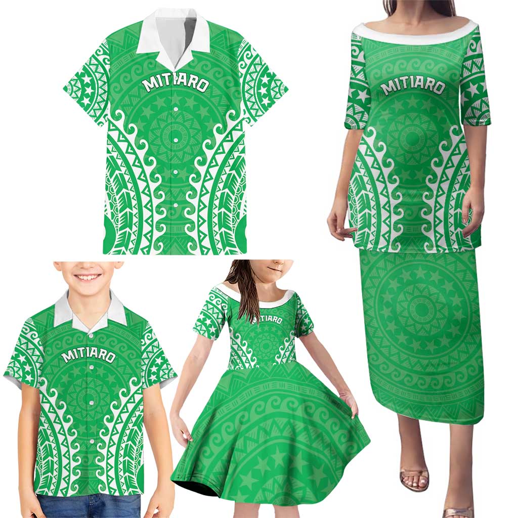 Custom Cook Islands Mitiaro Family Matching Puletasi and Hawaiian Shirt Polynesian Tribal Tattoo