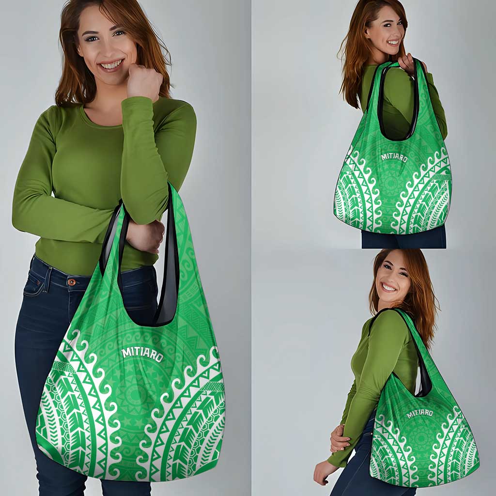 Custom Cook Islands Mitiaro Grocery Bag Polynesian Tribal Tattoo