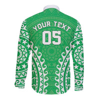 Custom Cook Islands Mitiaro Long Sleeve Button Shirt Polynesian Tribal Tattoo