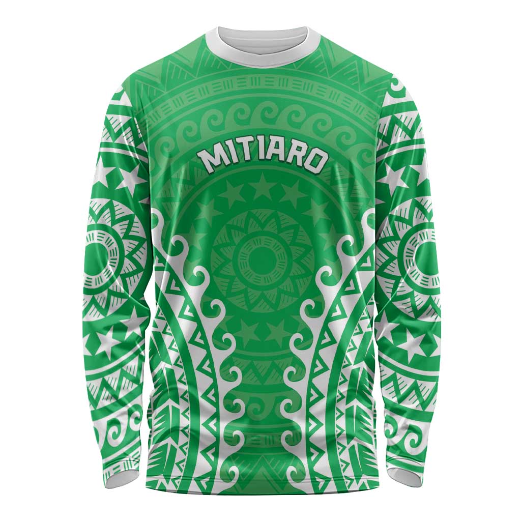 Custom Cook Islands Mitiaro Long Sleeve Shirt Polynesian Tribal Tattoo
