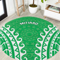 Custom Cook Islands Mitiaro Round Carpet Polynesian Tribal Tattoo