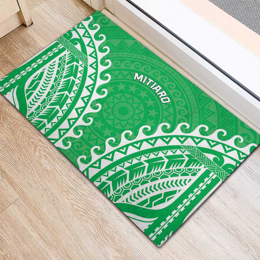 Custom Cook Islands Mitiaro Rubber Doormat Polynesian Tribal Tattoo
