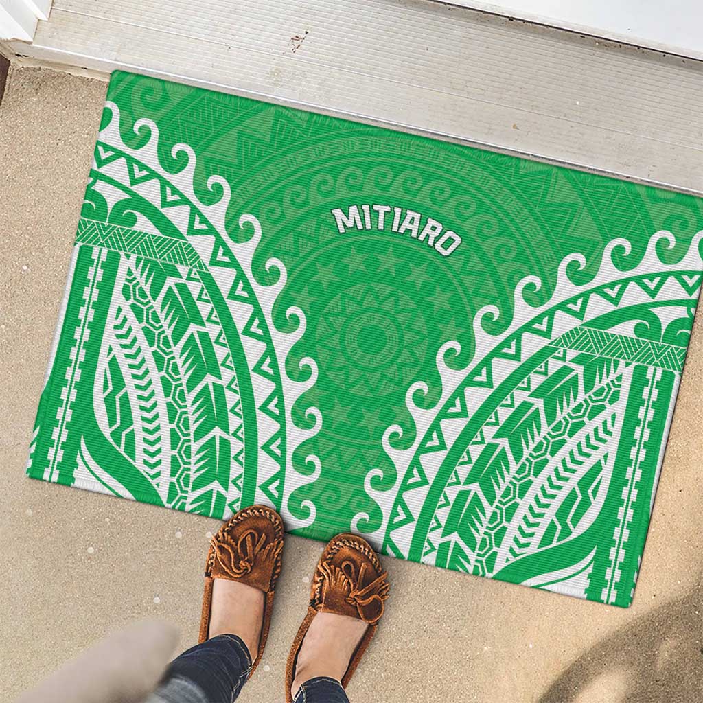 Custom Cook Islands Mitiaro Rubber Doormat Polynesian Tribal Tattoo
