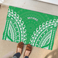 Custom Cook Islands Mitiaro Rubber Doormat Polynesian Tribal Tattoo