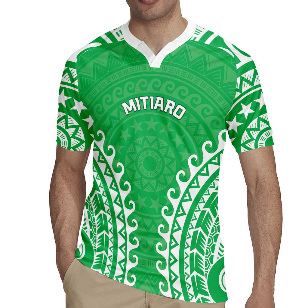 Custom Cook Islands Mitiaro Rugby Jersey Polynesian Tribal Tattoo