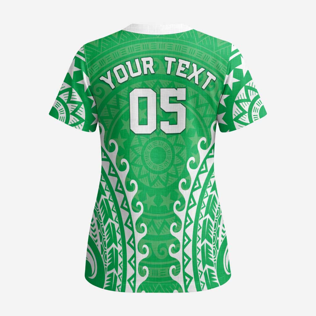 Custom Cook Islands Mitiaro Scrub Top Polynesian Tribal Tattoo - Polynesian Pride