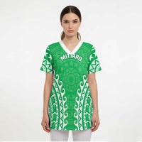 Custom Cook Islands Mitiaro Scrub Top Polynesian Tribal Tattoo - Polynesian Pride