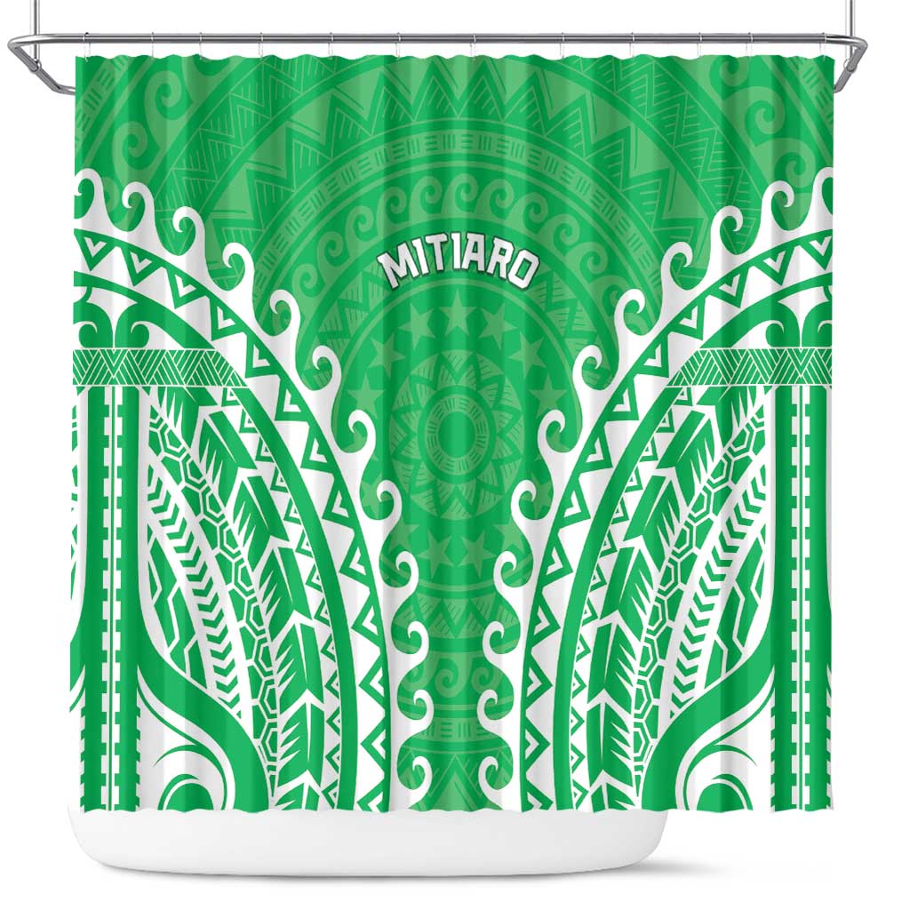 Custom Cook Islands Mitiaro Shower Curtain Polynesian Tribal Tattoo