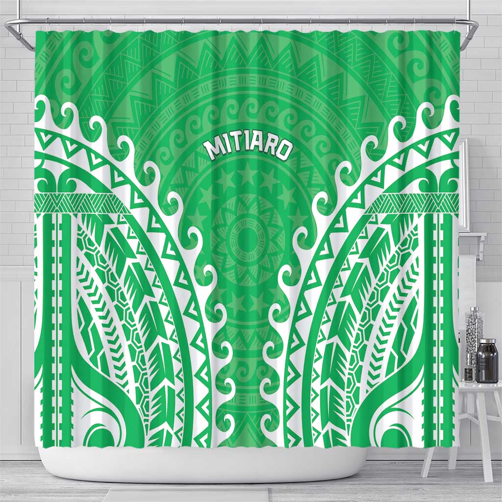 Custom Cook Islands Mitiaro Shower Curtain Polynesian Tribal Tattoo