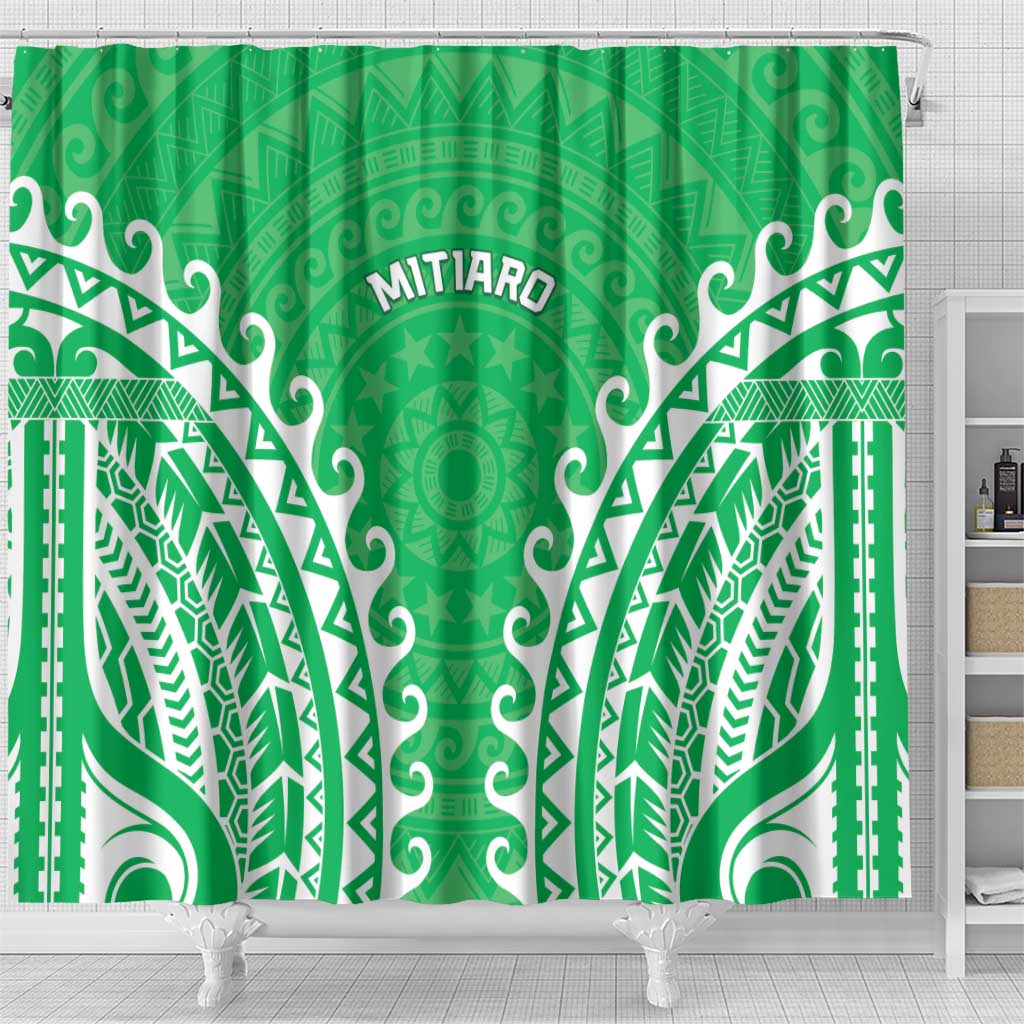 Custom Cook Islands Mitiaro Shower Curtain Polynesian Tribal Tattoo