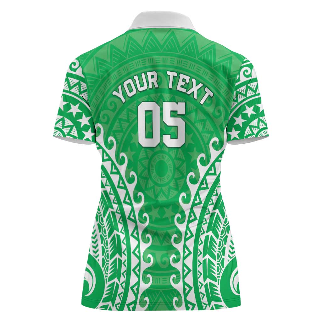 Custom Cook Islands Mitiaro Women Polo Shirt Polynesian Tribal Tattoo