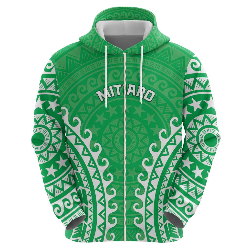 Custom Cook Islands Mitiaro Zip Hoodie Polynesian Tribal Tattoo