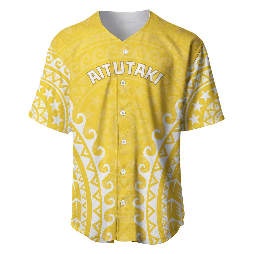 Custom Cook Islands Aitutaki Baseball Jersey Polynesian Tribal Tattoo