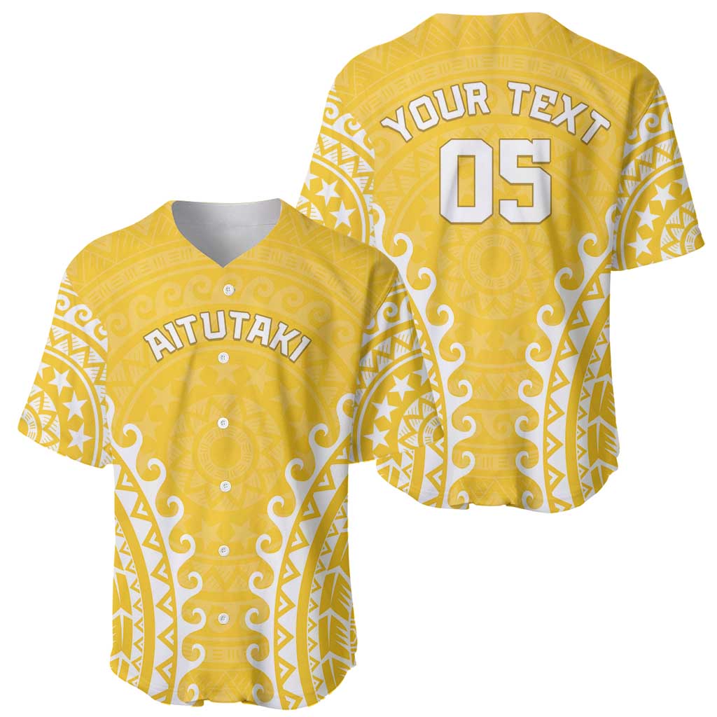 Custom Cook Islands Aitutaki Baseball Jersey Polynesian Tribal Tattoo