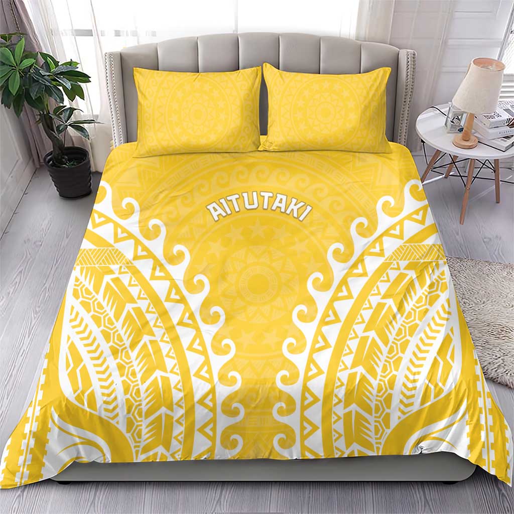 Custom Cook Islands Aitutaki Bedding Set Polynesian Tribal Tattoo