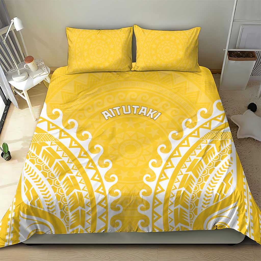 Custom Cook Islands Aitutaki Bedding Set Polynesian Tribal Tattoo