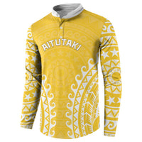 Custom Cook Islands Aitutaki Button Sweatshirt Polynesian Tribal Tattoo