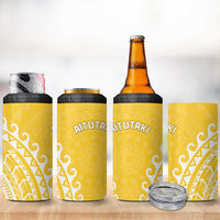 Cook Islands Aitutaki 4 in 1 Can Cooler Tumbler Polynesian Tribal Tattoo