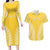 Custom Cook Islands Aitutaki Couples Matching Long Sleeve Bodycon Dress and Hawaiian Shirt Polynesian Tribal Tattoo