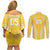 Custom Cook Islands Aitutaki Couples Matching Off Shoulder Short Dress and Long Sleeve Button Shirt Polynesian Tribal Tattoo