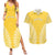 Custom Cook Islands Aitutaki Couples Matching Summer Maxi Dress and Hawaiian Shirt Polynesian Tribal Tattoo