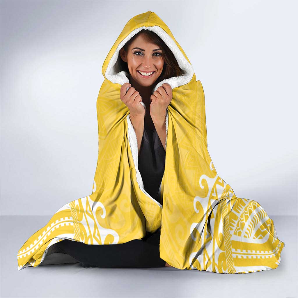Custom Cook Islands Aitutaki Hooded Blanket Polynesian Tribal Tattoo