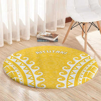 Custom Cook Islands Aitutaki Round Carpet Polynesian Tribal Tattoo