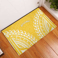 Custom Cook Islands Aitutaki Rubber Doormat Polynesian Tribal Tattoo