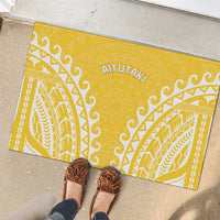Custom Cook Islands Aitutaki Rubber Doormat Polynesian Tribal Tattoo