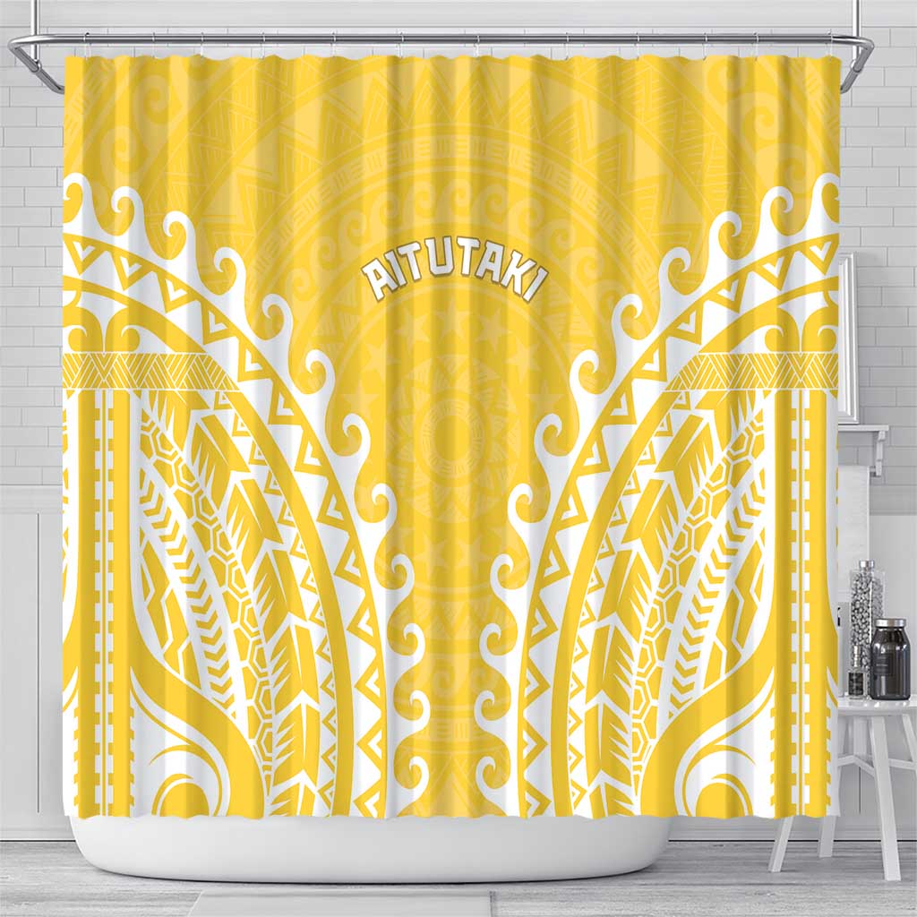 Custom Cook Islands Aitutaki Shower Curtain Polynesian Tribal Tattoo